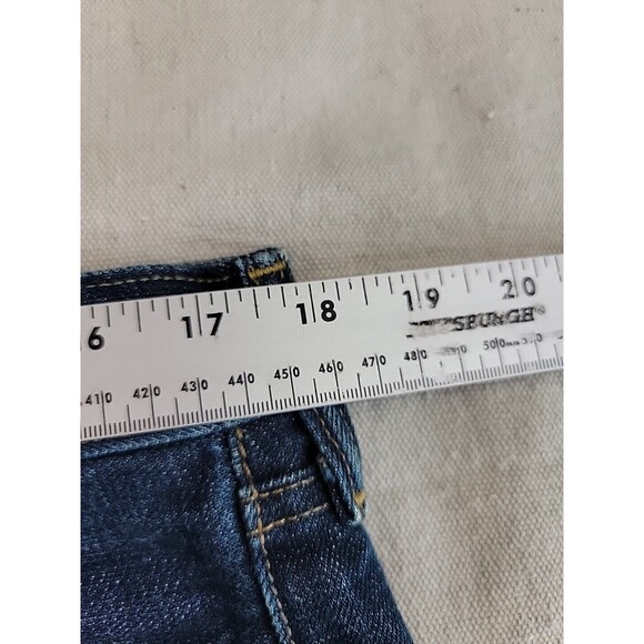 Levis 501 Jeans Mens 36x31 Button Fly Straight Cotton Dark Blue Mid Distressed - Picture 7 of 16